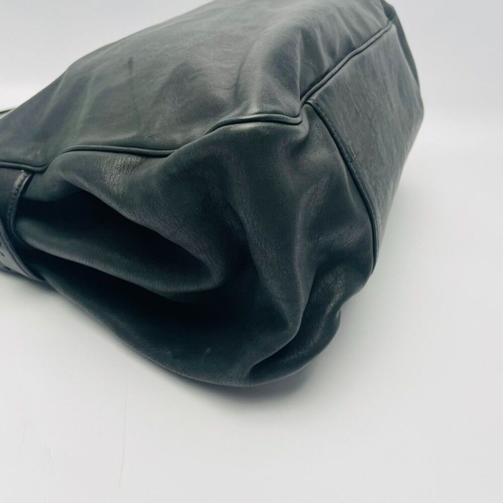 Liberty of London Black Leather Tote Bag Sculptural Lucite Handles w/ Dust Bag - Picture 11 of 14